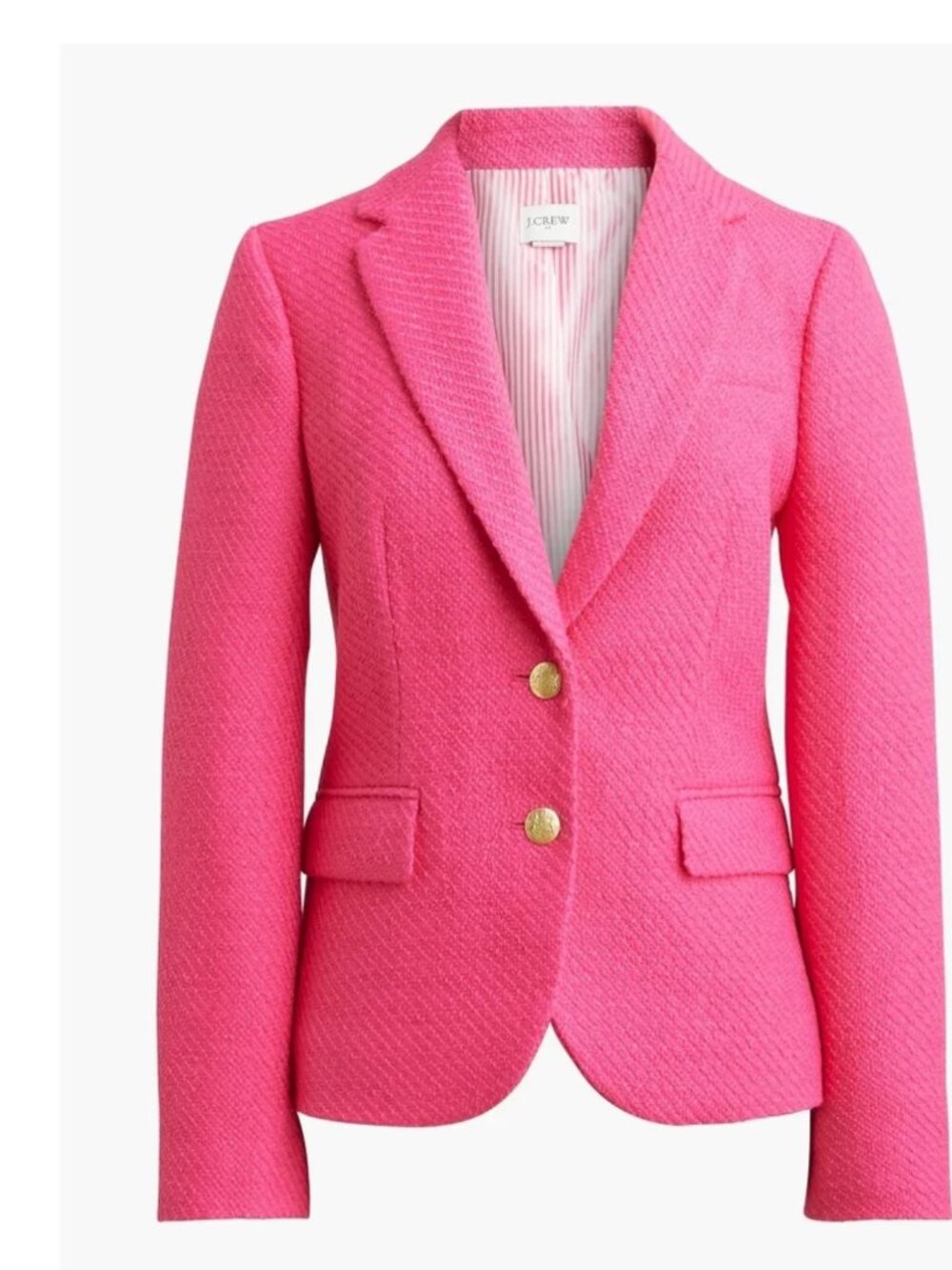 NWT $218 J. Crew Tweed Schoolboy Blazer Pink Sweet Fuchsia sz-10